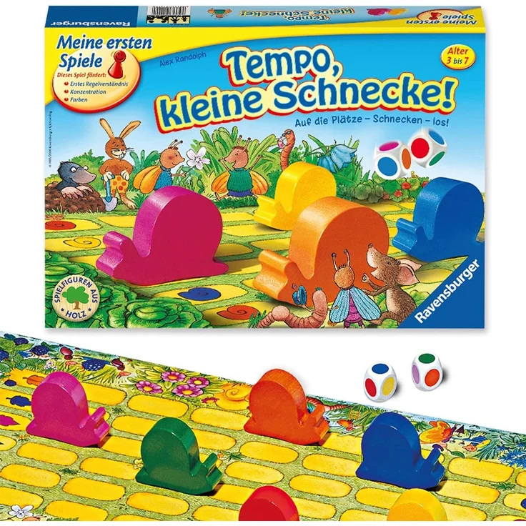 Ravensburger Kinderspiel 21420 - Tempo kleine Schnecke - Das spannende Schneckenrennen, Brettspiel und Gesellschaftsspiel für Mädchen und Jungen , 2-6 Spieler, ab 3 Jahren – Bild 1