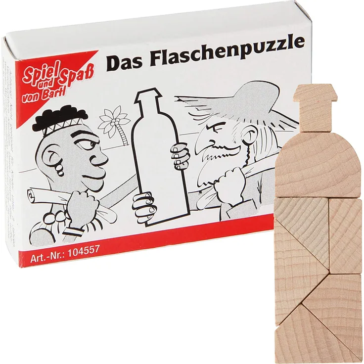 Bartl 104557 Mini-Holz-Puzzle Das Flaschen-Puzzle aus 7 kleinen Holzteilen