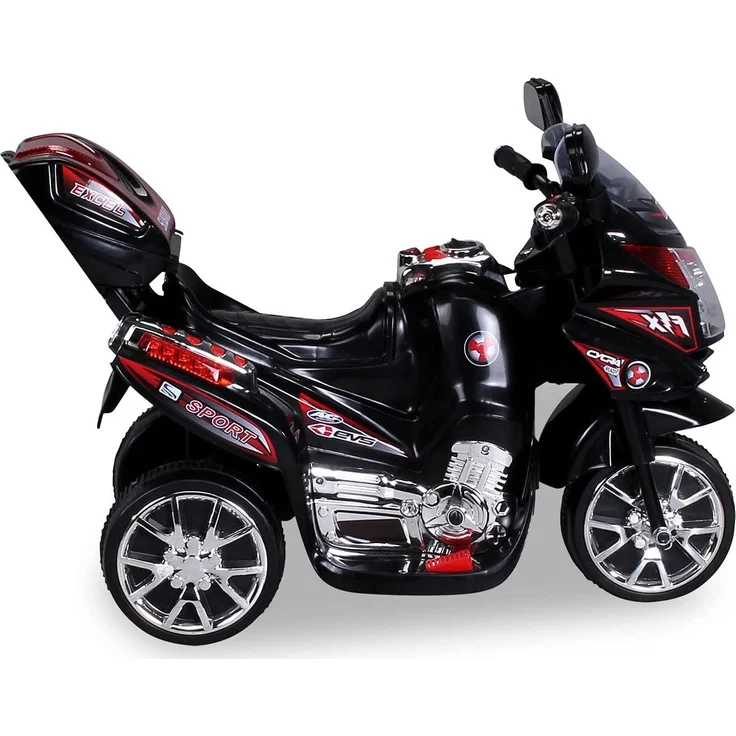 Kinder Elektromotorrad Motorrad Kinderelektroauto Kinderfahrzeug Dreirad (Schwarz) – Bild 9