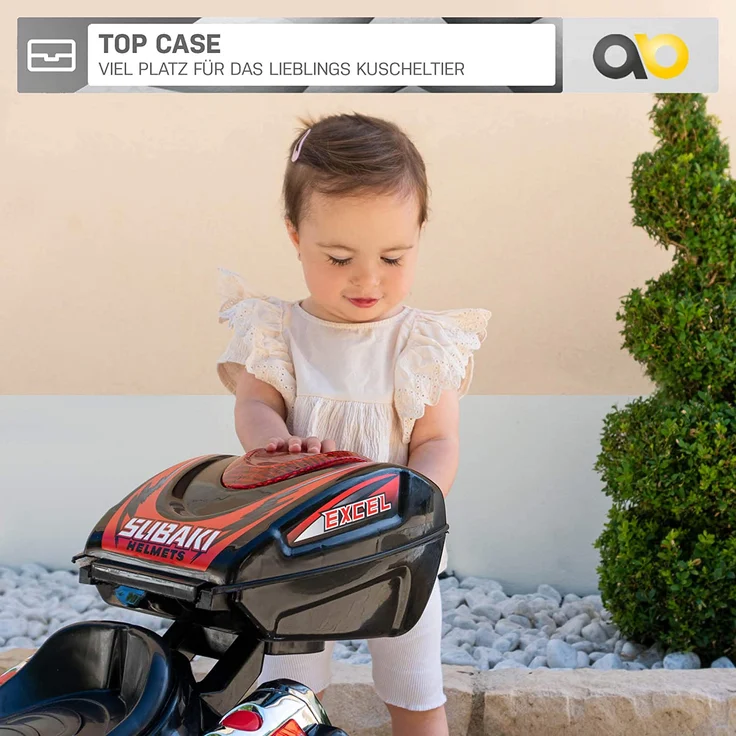 Kinder Elektromotorrad Motorrad Kinderelektroauto Kinderfahrzeug Dreirad (Schwarz) – Bild 7