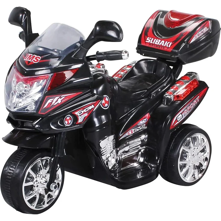 Kinder Elektromotorrad Motorrad Kinderelektroauto Kinderfahrzeug Dreirad (Schwarz) – Bild 1