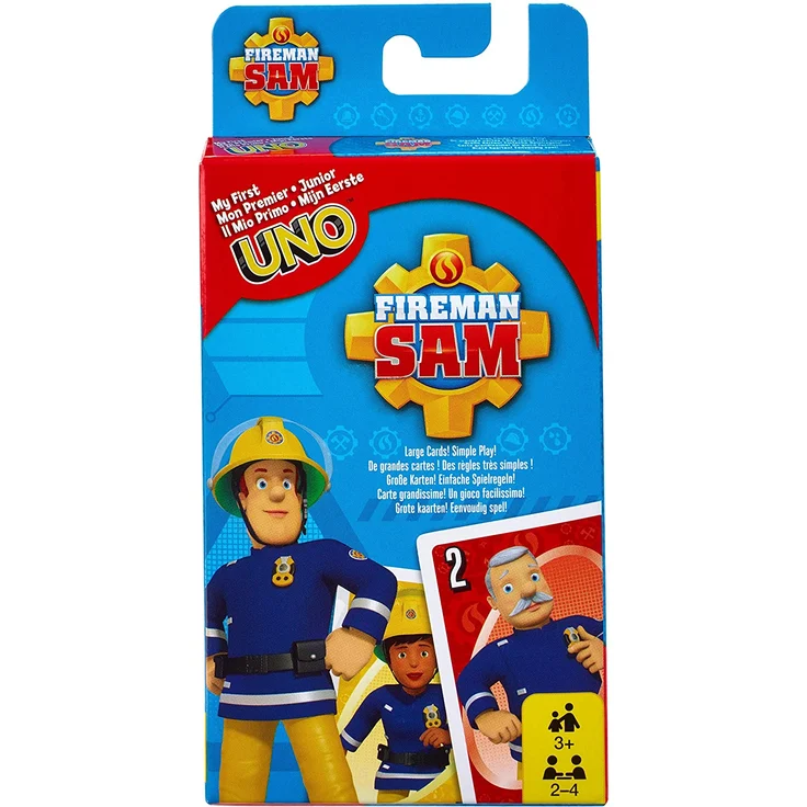 Mattel Games FMW18 UNO Junior Feuerwehrmann Sam Kartenspiel für Kinder, geeignet für 2 - 10 Spieler, Spieldauer ca. 15 Minuten, ab 3 Jahren – Bild 3