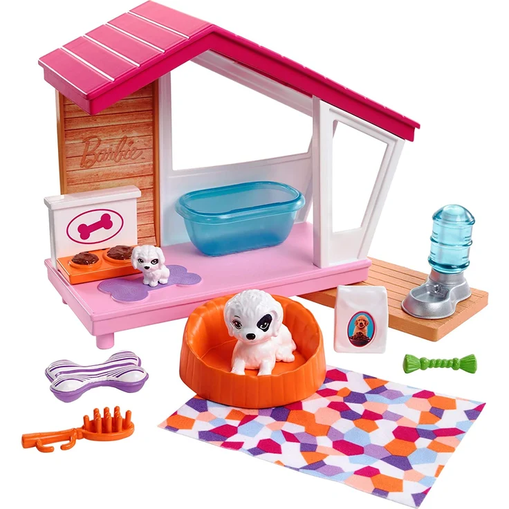 Barbie FXG34 - Möbel Spielset Hundehütte mit Hundemama und Welpe, Puppenzubehör Spielzeug ab 3 Jahren – Bild 4