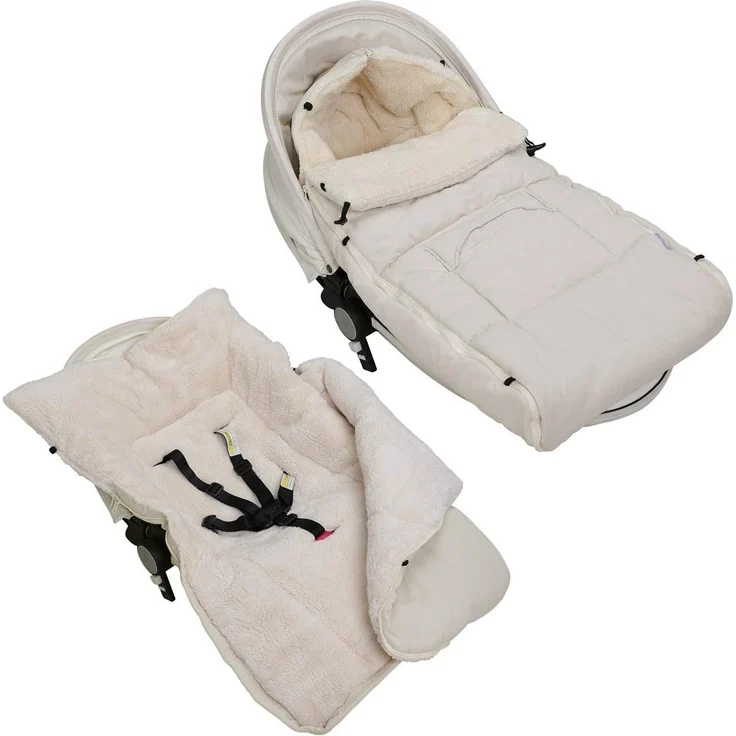 Monzana Babyfußsack Handwärmer Wetterfest Reflektoren-Streifen Reißverschluss abnehmbares Fußteil Waschbar Kinderwagen Winter Fußsack 90x60 cm – Bild 9