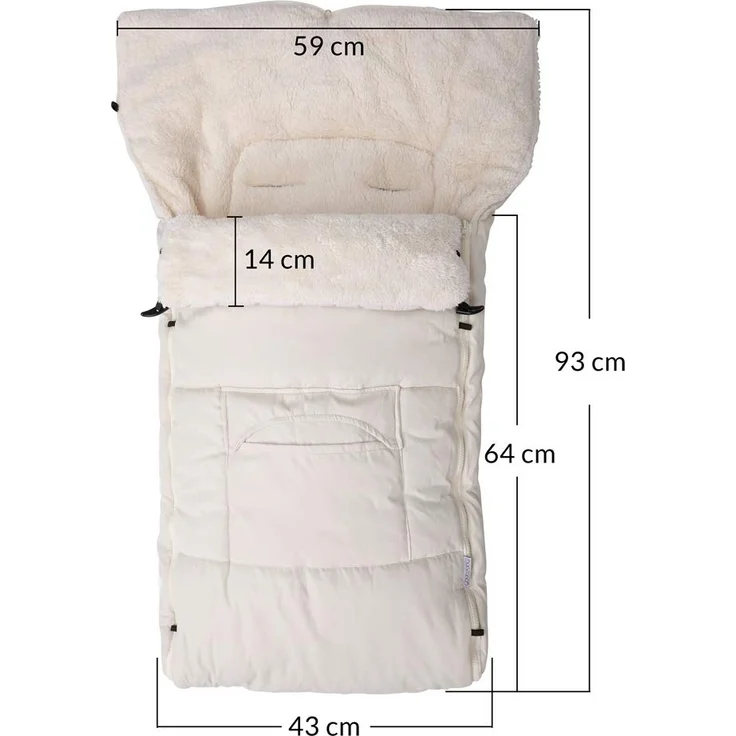 Monzana Babyfußsack Handwärmer Wetterfest Reflektoren-Streifen Reißverschluss abnehmbares Fußteil Waschbar Kinderwagen Winter Fußsack 90x60 cm – Bild 6