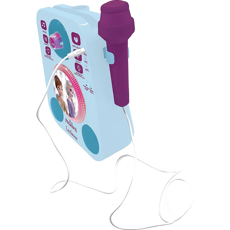 Lexibook K140FZ Disney Frozen Die Eiskönigin ELSA Beleuchteter Lautsprecher mit 2 Mikrofonen, Demo-Songs, MP3-Stecker, blau/violett – Bild 6