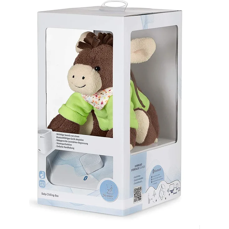 Sterntaler Chilling Box Emmi (DE 34407560), Digitale Spieluhr, Inkl. Bluetooth-Lautsprecher und USB-Kabel, Alter: Babys ab der Geburt, 20x20x8 cm, Grün