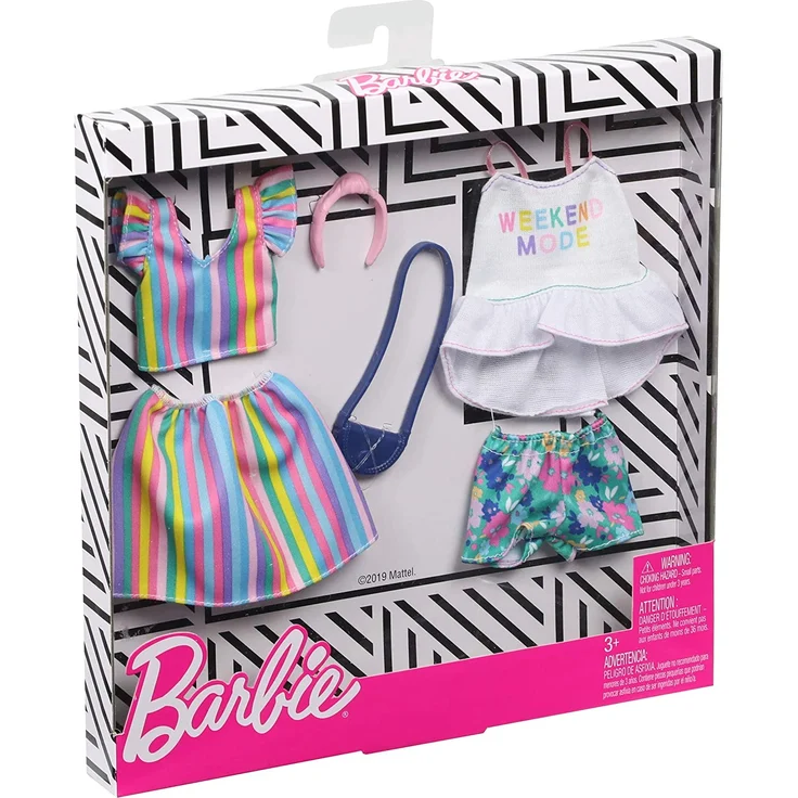 Barbie GHX59 - Fashions 2er-Pack Moden Rainbow and Floral, 2 Outfits und 2 Accesoires für die Barbie Puppe – Bild 5