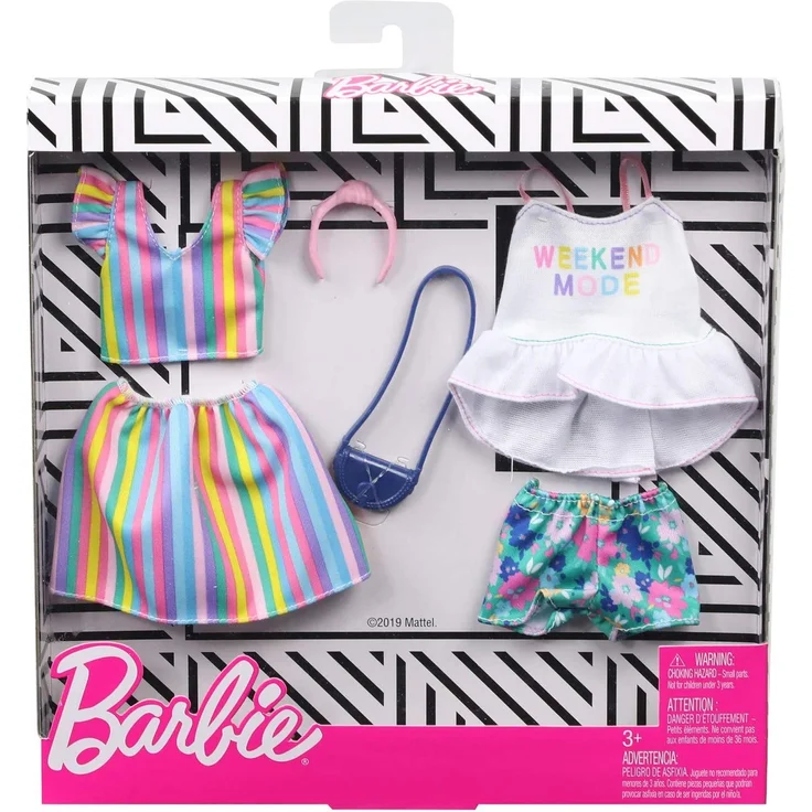 Barbie GHX59 - Fashions 2er-Pack Moden Rainbow and Floral, 2 Outfits und 2 Accesoires für die Barbie Puppe – Bild 4