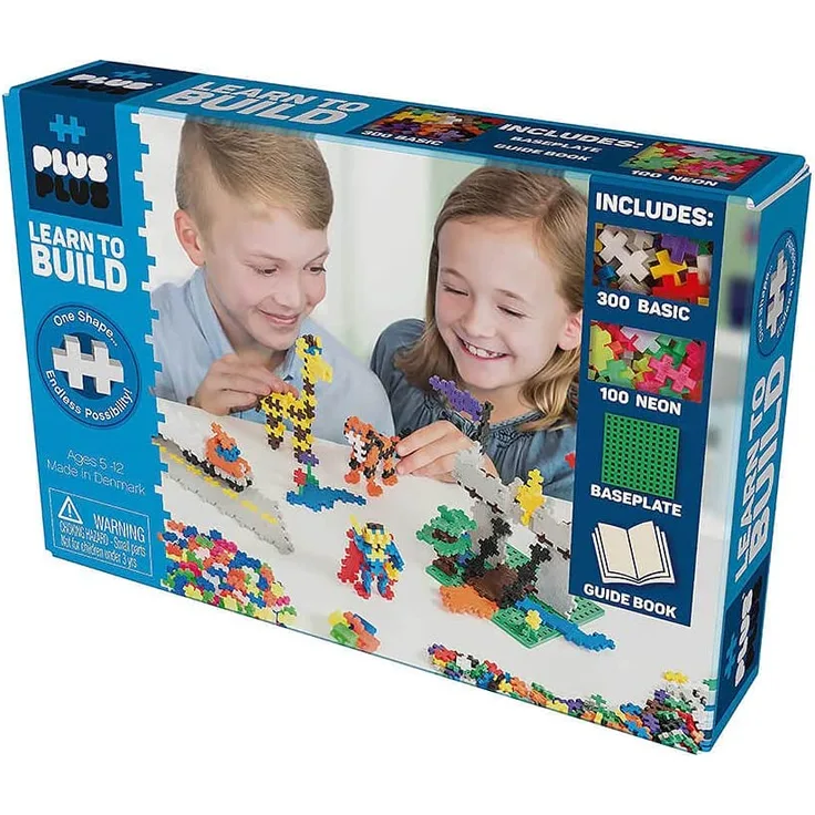 Plus-Plus 9605008 Geniales Konstruktionsspielzeug, Learn to Build Basic, Bausteine-Set, 600 Teile