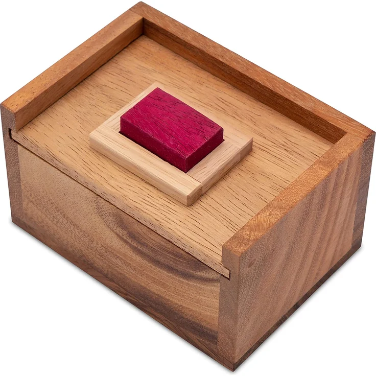 Der rote Stein - 3D Puzzle - Knobelspiel im Holzkasten – Bild 1