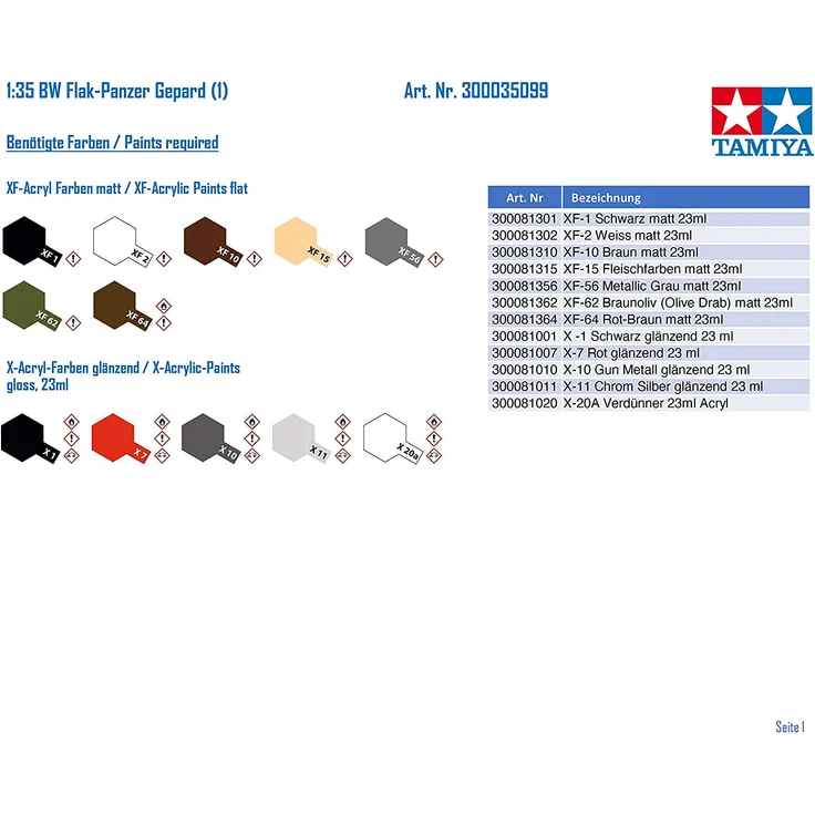 Tamiya 1:35 Bundeswehr Flak-Panzer Gepard 300035099 – Bild 2