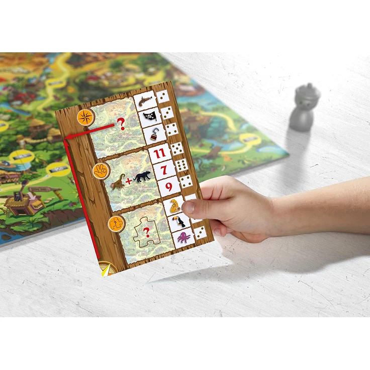 HABA 304839 - Find the code! Pirateninsel, Rätselspiel mit Schatzkarten-Puzzle und Schatzkiste zum Wiederbefüllen, Spiel ab 5 Jahren – Bild 3