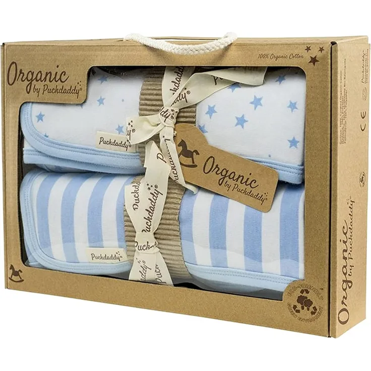 Puckdaddy 'Juna' Organic Kuscheldecken-Set, hellblau