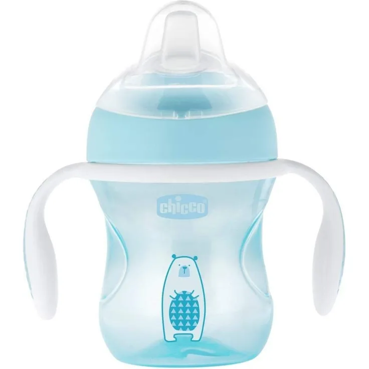 Chicco 00006911200000 Schnabeltasse Transition Light Blue, 4M+, 200 ML, blau