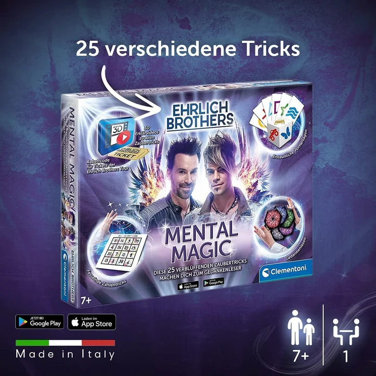 Clementoni 59182 Ehrlich Brothers Mental Magic, Zauberkasten für Kinder ab 7 Jahren, magische Anleitung für verblüffende Zaubertricks, inkl. 3D Erklärvideos – Bild 6