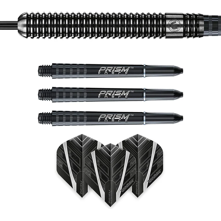 WINMAU Blackout 24g Profi Wolfram Steeltip Dartpfeile Set mit Flights und Schäfte – Bild 6