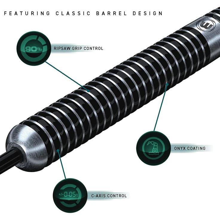 WINMAU Blackout 24g Profi Wolfram Steeltip Dartpfeile Set mit Flights und Schäfte – Bild 5