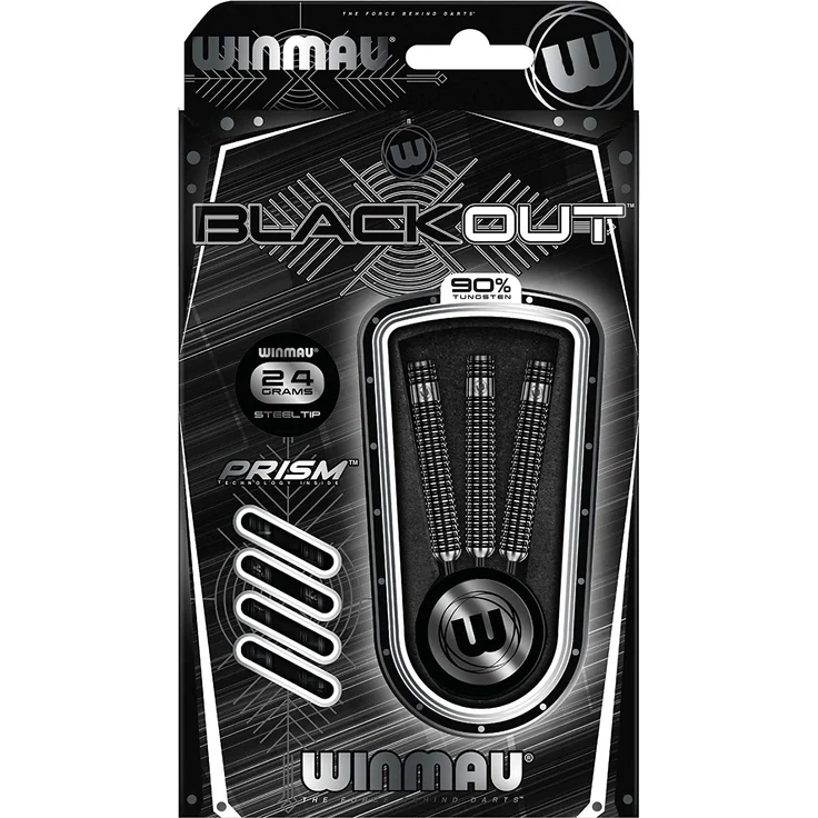 WINMAU Blackout 24g Profi Wolfram Steeltip Dartpfeile Set mit Flights und Schäfte – Bild 3