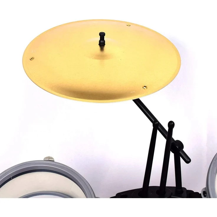 Bontempi 51 4504 Schlagzeug: Baßtrommel Ø 385 mm mit Pedal. 2 kleine Trommeln Ø 170 Becken Ø 210 mm. 2 Schlagstöcken. Echte Sounds. Inkl. Hocker. Maße: 500x500x680 mm – Bild 6