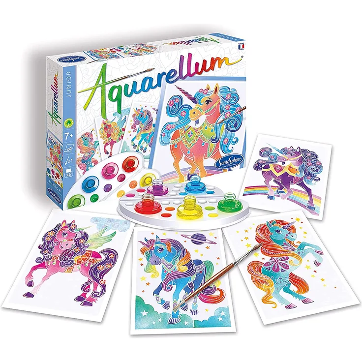 Aquarellum Junior, Malset für Kinder, Einhörner, Bastelset, Kreativ-Set, DIY