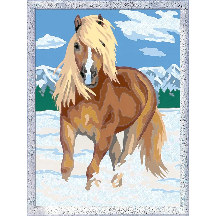 Ravensburger Malen nach Zahlen Malset Haflinger im Schnee – Bild 2