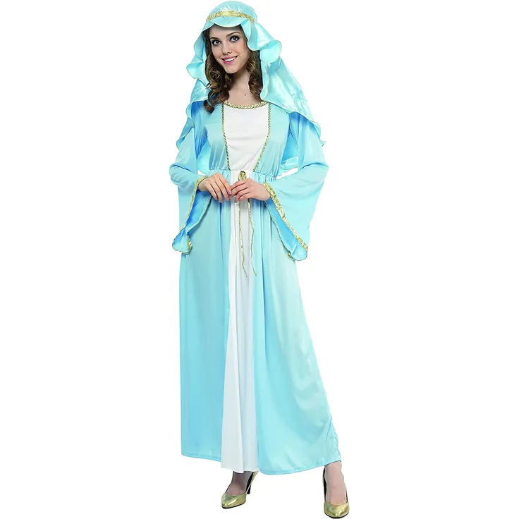 Fiori Paolo Jungfrau Maria Kostüm für Damen, Erwachsene, hellblau, Größe 40-42, 62028