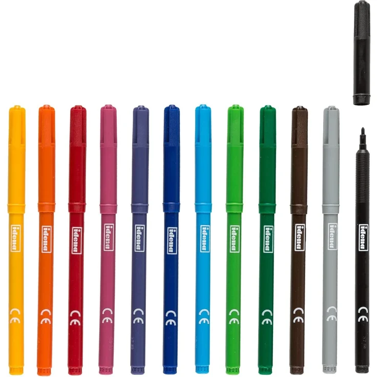Idena 10037 - Fasermaler, 2 mm Spitze, 12 Farben, 12 Stück – Bild 4