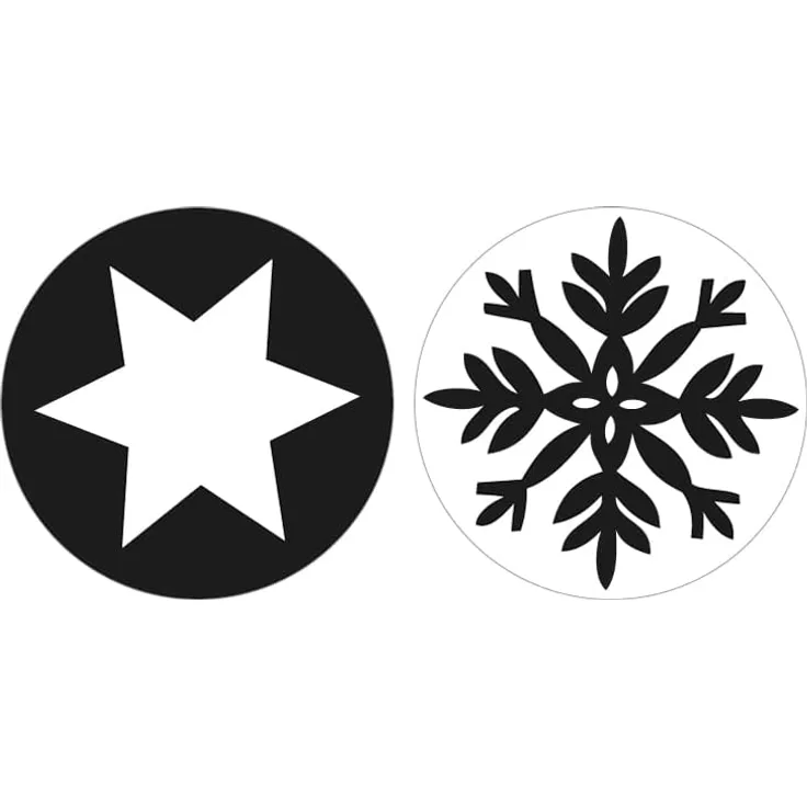 Rayher 34334000 Labels Schneeflocke + Stern, 30mm ø, SB-Btl 2Stück
