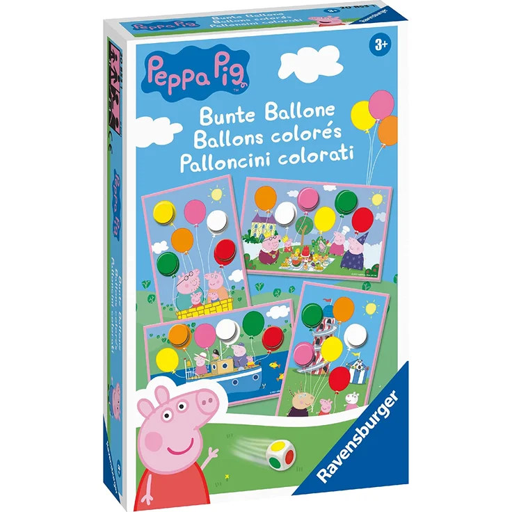 Ravensburger Mitbringspiel - 20853 - Peppa Pig Bunte Ballone - Lustiges Farbwürfelspiel für Kinder ab 3 Jahren – Bild 2