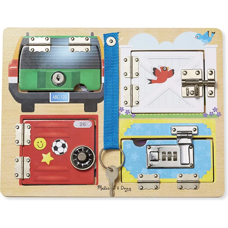 Melissa & Doug Spielbrett mit Schlössern und Riegeln – Bild 2