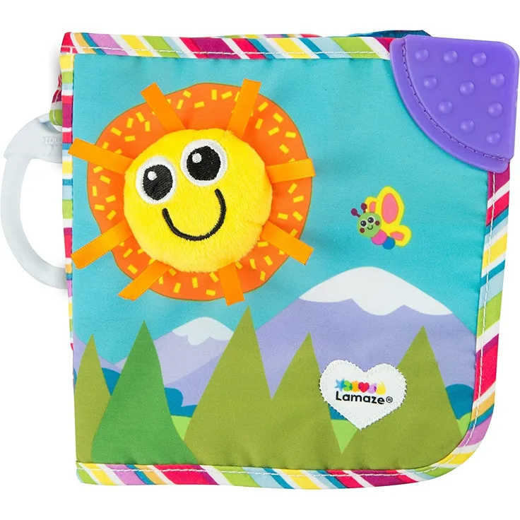 Lamaze Baby, 'Freundebuch Clip & Go', Hochwertiges Kleinkindspielzeug, Weiches Fühlbuch aus Stoff, Baby-Buch Anhänger zur Stärkung der Eltern-Kind-Beziehung, Babygeschenke, Babybuch ab 0 Monaten