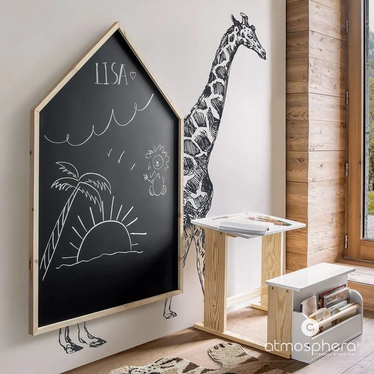 Atmosphera for kids 'Praktische Kreidetafel HÄUSCHEN', Tannenholz und MDF, Hausform, schwarz, 75 x 116 cm – Bild 4