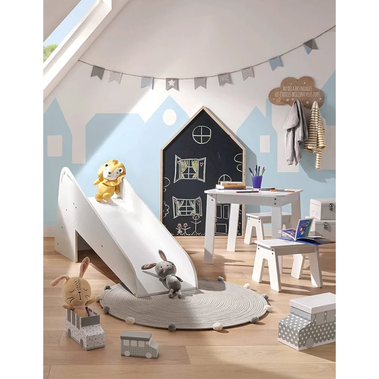 Atmosphera for kids 'Praktische Kreidetafel HÄUSCHEN', Tannenholz und MDF, Hausform, schwarz, 75 x 116 cm – Bild 3