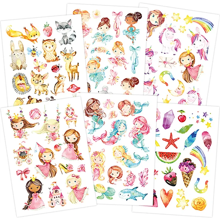 Papierdrachen 100 besonders hautfreundliche Kindertattoos - Tattoos mit Einhörnern, Meerjungfrauen und Prinzessinnen - als Geburtstagsmitgebsel oder Geschenkidee - 100% vegan & geprüft