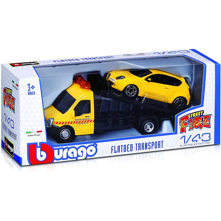 Bburago 15631400 1:43 Abschleppwagen mit 1 Fahrzeug Sortiert – Bild 2