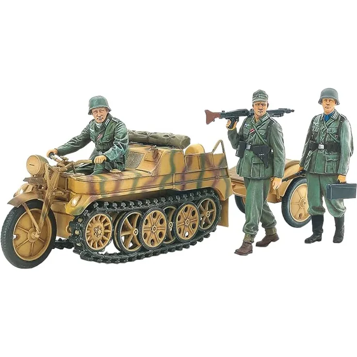 TAMIYA 35377-000 35377 1:35 Dt. Sd. Kfz. 2 Kettenkrad (Mit. Prod. ) -Originalgetreue Nachbildung, Modellbau, Plastik Bausatz, Basteln, Hobby, Modellbausatz, Zusammenbauen, unlackiert