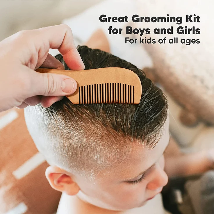 Baby Haarbürste und Baby Kamm Set - Natürliche Holz Babyhaar Haarbürste mit weichen Ziegenborsten - Baby Bürste 0-6 monate - weich Baby Bürste für Säuglinge Kleinkinder - Haarbürste Baby Set (Walnut) - Preisvergleich – Bild 8