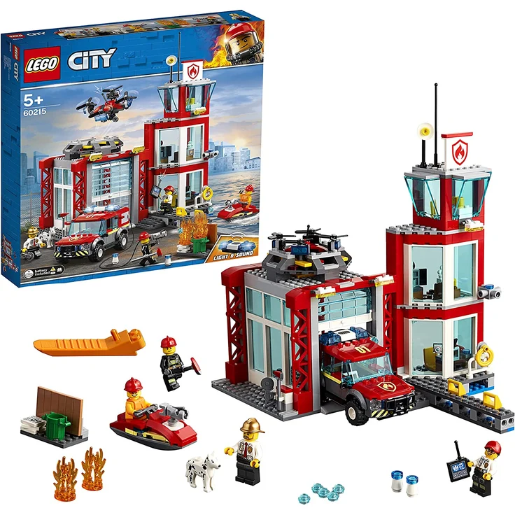 LEGO City 60215 Feuerwehr-Station mit Feuerwehr-Minifiguren – Bild 1
