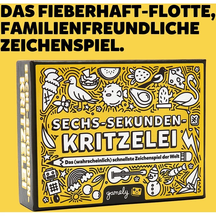 Gamely Sechs-Sekunden-Kritzelei: Das fieberhaft-Flotte, Fantastische Zeichenspiel | EIN familienfreundliches Partyspiel für Kinder, Teenager und Erwachsene – Bild 2