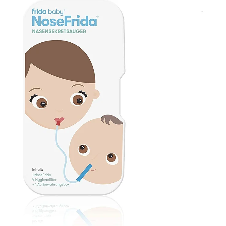 Rotho Babydesign Nasensekretsauger, Inkl. 4 Hygienefilter, Nachfüllbar, Ab 0 Monaten, NoseFrida, 50x2,3x2,3cm, Blau/Weiß, 200830012 – Bild 7