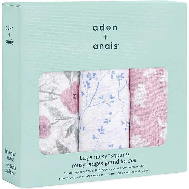 aden + anais Musy Squares Baumwoll-Musselin Ma Fleur - 3 Stück – Bild 2
