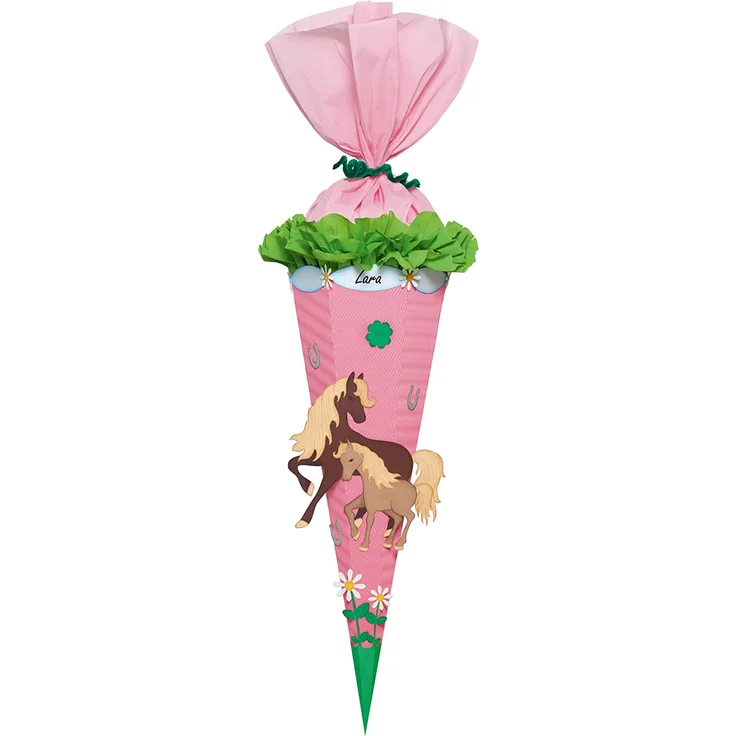 Ursus 9850031 - Schultüten Bastelset Pferde, 6 eckig, 68 cm – Bild 1