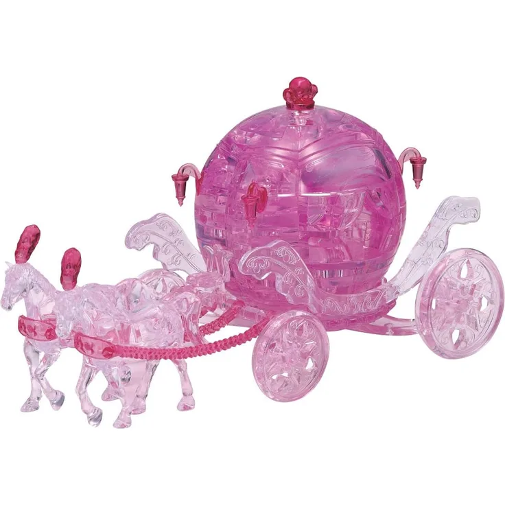 HCM Kinzel 59193 HCM Kinzel-59193-3D Crystal Puzzle-3D Königliche Kutsche-Steckpuzzle, Puzzle für Erwachsene und Kinder-67 Teile-Rosa transparent-ab 14 Jahre, Pink