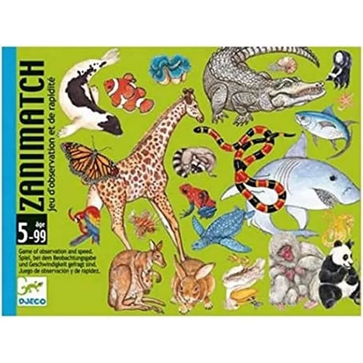 DJECOcartas Zanimatch Kartenspiele, Mehrfarbig, 36