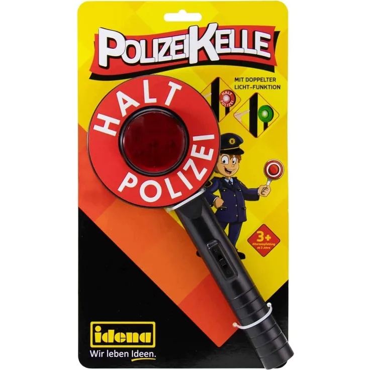 Idena Polizeikelle mit Lichtfunktion in grün und rot ca. 24 cm