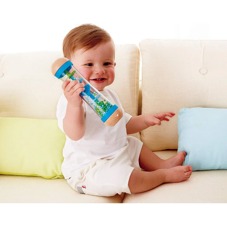 Hape E0328 - Blauer Regenmacher, Musikspielzeug, ab 0 Monaten – Bild 3