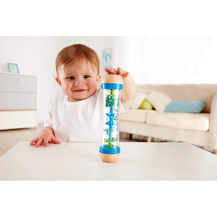 Hape E0328 - Blauer Regenmacher, Musikspielzeug, ab 0 Monaten – Bild 2