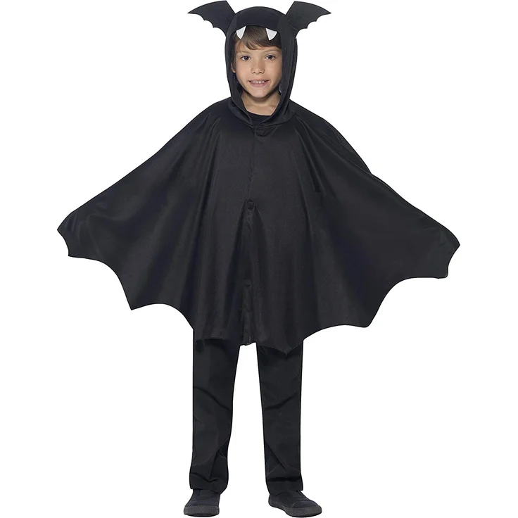 Halloween! Smiffys Umhang Fledermaus, Schwarz – Bild 1