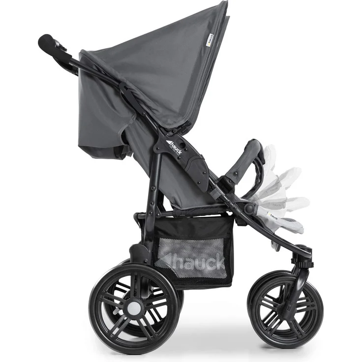 Hauck Geschwister Kinderwagen Roadster Duo SLX / 2 Kinder / Zwillinge / XL Räder / mit Liegeposition ab Geburt / Einhändig Faltbar / Belastbar bis 36 kg / Robust / Schmal / Extra Großer Korb / Grau – Bild 12
